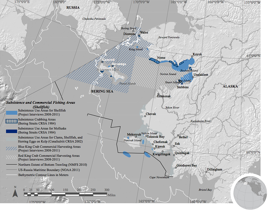 Shellfish subsistence map