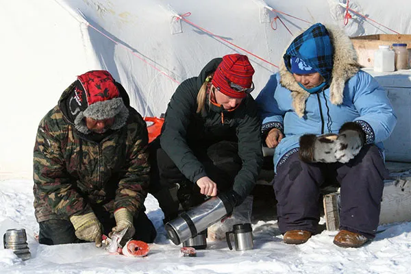 Shari Fox working with hunters and elders