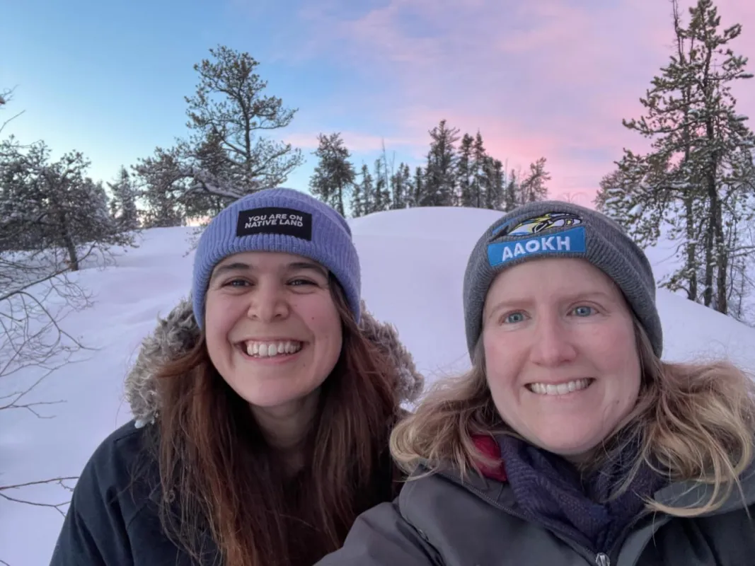 Noor Johnson and Tash Haycock-Chavez explore Yellowknife under cotton candy sunset skies.