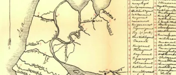 Historic map of Yukon Delta settlements and seasonal camps, 1910. 